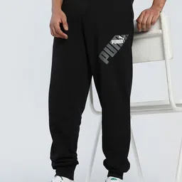 Puma Power Men Brand Logo Regular Fit Pure Cotton Mid Rise Sweatpants-picture-41