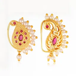 vivastri Gold Plated Alloy Nath Nose Pins-picture-14