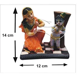 shree jinvar decor Red & Blue Yashoda Kanha Religious Idol Showpiece image 5