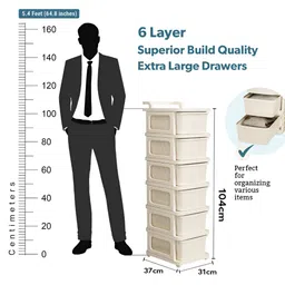 RUBOXA Cream-Coloured Set of 1 Regular Drawer Organiser Organisers image 3