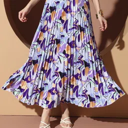 OTABU Abstract Printed A-Line Maxi Skirt-picture-20