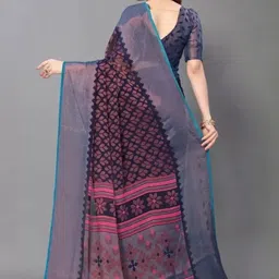 GHAN SALS Ethnic Motifs Printed Zari Saree image 4