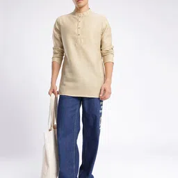 Anouk Rustic Striped Woven Design Kurta image 3