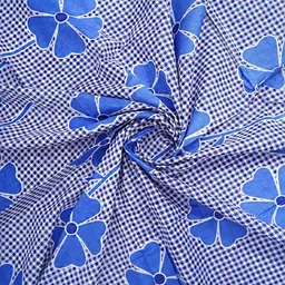 Adwitiya Collection Blue Floral 210 TC Flat Queen Bedsheet with 2 Pillow Covers image 2