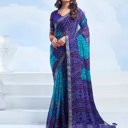 DURGA EMPORIO Pure Chiffon Bandhani Saree-picture-38
