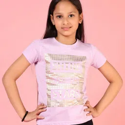 V-Mart Girls Floral Printed Raw Edge T-shirt-image-76