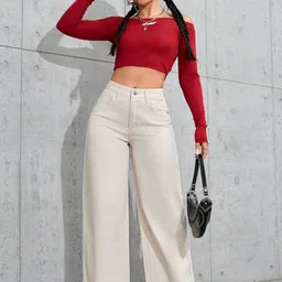 NU CLOTHS Women Jean High-Rise Baggy Fit Stretchable Jeans image 3