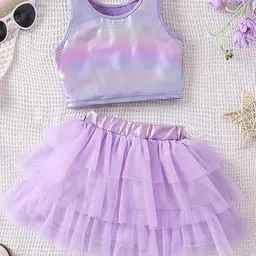 Xsole Girls Dyed Top with Skirt-picture-56