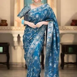 tammu designer Woven Design Zari Art Silk Heavy Work Banarasi Saree image 3