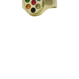 R G MART Unisex Ashtadhatu 9 Stone Square Jadit Brass Gold Plated Finger Ring-image-87