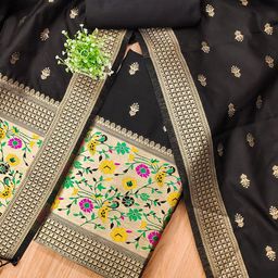 LeeliPeeri Designer Ethnic Motifs Woven Design Banarasi Silk Unstitched Dress Material-picture-5