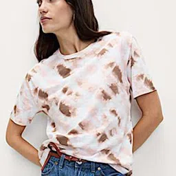 Marks & Spencer Abstract Printed Round Neck Relaxed Fit T-shirt-picture-36