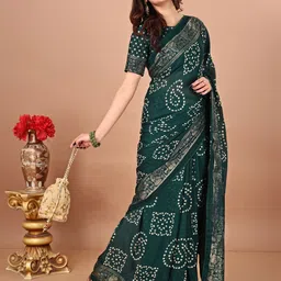 Panzora Bandhani Poly Chiffon Bandhani Saree image 5
