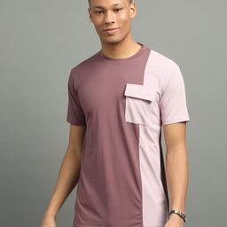 FROSEN FOX Men Colourblocked Round Neck T-shirt-picture-1
