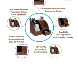 jabrix Tan Set of 1 Regular Desk Organiser Organisers image 5