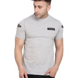 Blisstone Round Neck Applique Slim Fit Cotton Casual T-shirt-picture-23
