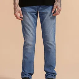WROGN Men Comfort Slim Fit Mid-Rise Heavy Fade Jeans-picture-10