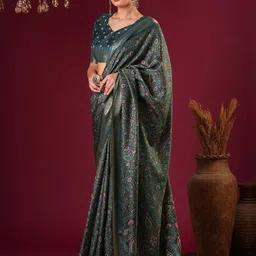 Anouk Floral Zari Silk Blend Sungudi Saree-picture-30