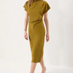 Trendyol Women High Neck Sheath Midi Dress-picture-38