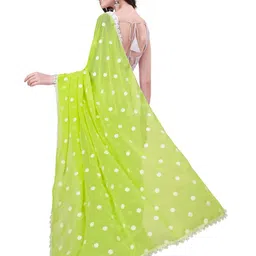 HESVI Floral Embroidered Border Work Pure Georgette Saree image 5