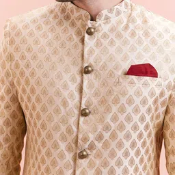 KISAH Woven Design Sherwani Set image 2
