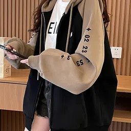 JC Mode Women Typography Colourblocked Puffer Jacket image 2