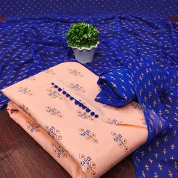 KALINI Printed Unstitched Dress Material image 2