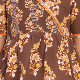 Cutiekins Girls Floral Printed A-Line Kurta with Salwar & Dupatta image 2