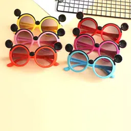 SHOP FRENZY Unisex Kids Round Sunglasses with UV Protected Lens-image-80