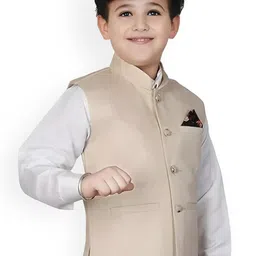 Qitty Boys Solid Stand Collar Nehru Jacket image 4