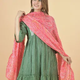 LA FEMINAE Printed Art Silk Bandhani Dupatta image 5