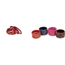 SOMIL Set of 20 Stone Studded Glass Bangles image 5
