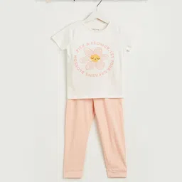 Juniors by Babyshop Girls Printed Round Neck Pure Cotton T-shirt With Shorts-image-45