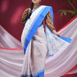 TANTLOOM Woven Design Pure Cotton Saree image 3