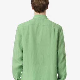 Lacoste Men Button-Down Collar Solid Linen Casual Shirt image 3