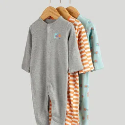 mothercare Boys Pack of 3 Printed Sleepsuit-picture-56