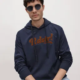 The Roadster Life Co. Brand Logo Applique Relaxed Fit Hooded Sweatshirt-image-37