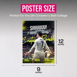 faztroo Soccer Posters Set of 6 – 9x12 Inch Frameless Wall Art Prints Featuring Top 8 Football Players | Premium HD Print on 350 GSM Paper | Soccer Room Decor for Boys, Teens, Bedroom, Gym, Office Walls Fine Art Print image 3