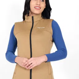 JUMP USA Women Mock Collar Solid Fleece Casual Bomber Jacket-image-25