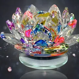VASTU ART Transparent Lotus Figurine Showpiece image 2
