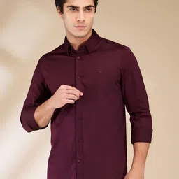 Being Human Men Classic Fit Spread Collar Solid Cotton Casual Shirt-picture-36