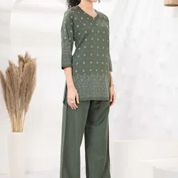 NIGHT FLOSS Women Ethnic Motifs Printed Regular Kurta with Palazzos image 2