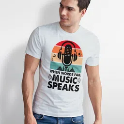 Seekbuylove Typography Printed Round Neck Short Sleeves Bio Finish Pure Cotton T-shirt image 5