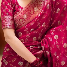 KALINI Woven Design Zari Art Silk Handloom Banarasi Saree image 5