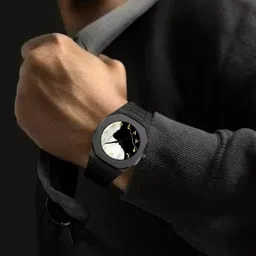 rustet Butterfly Buckle Analog Watch - For Men & Women POLYCARBON Gold Dial Quartz Unisex PCBU13 With Strap Adjuster Tool image 2