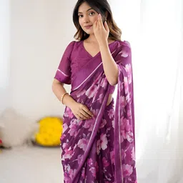 HMP Fashion Floral Printed Saree image 2