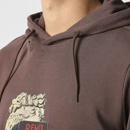 VAN HEUSEN DENIM LABS Men Graphic Printed Hooded Neck Full Sleeve Sweatshirt image 4