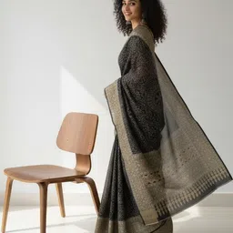 Niska Ajrakh Printed Modal Silk Saree image 2