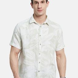 METTLE Men Spread Collar Floral Printed Cotton Casual Shirt-picture-40