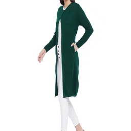 SZN Women Self Design Mandarin Collar Longline Shrug image 3